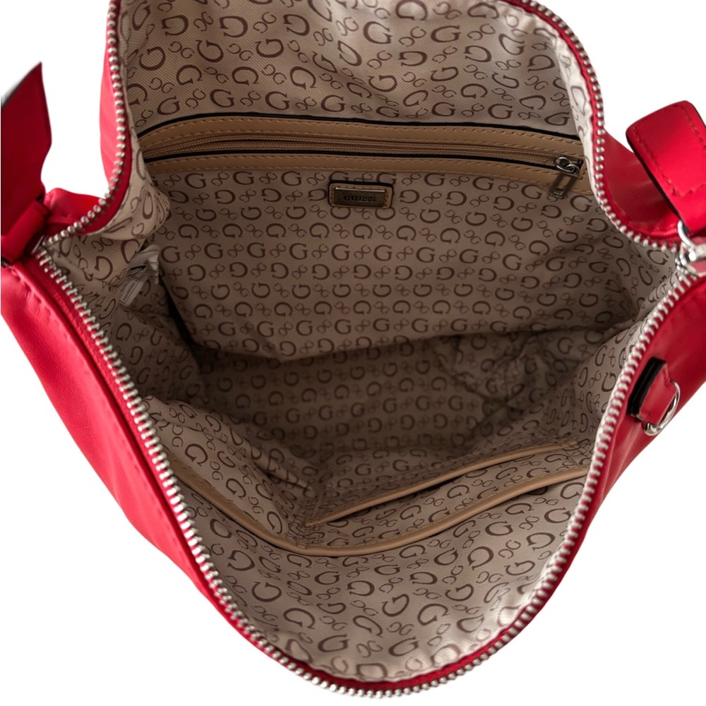 Vintage Guess 1981 Red Soft Leather Shoulder Bag - Picture 9 of 11